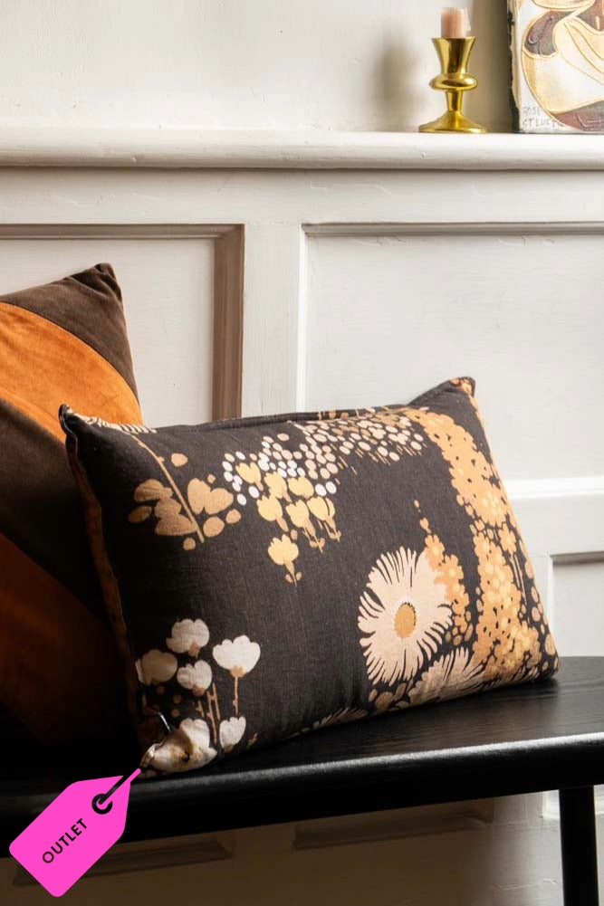 Coussin en coton à fleurs foncées HKLIVING - SECONDS