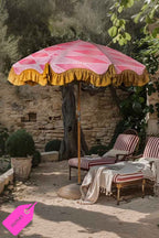 Parasol linéaire rose à franges moutarde HKLIVING - SECONDS