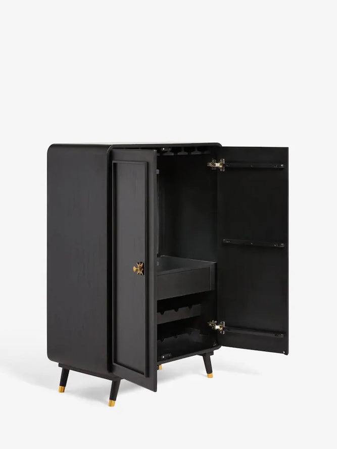 Armoire à boissons Ringo noire et dorée