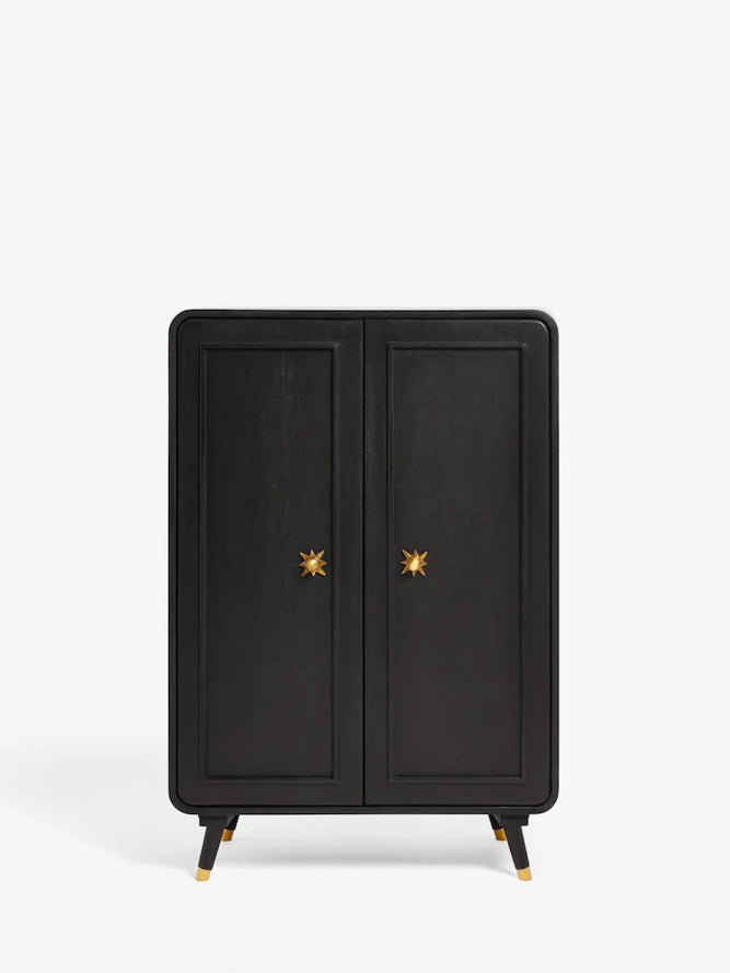 Armoire à boissons Ringo noire et dorée