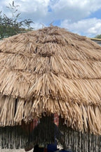 Parasol de jardin à franges effet raphia HKLIVING - FIN DE SÉRIE