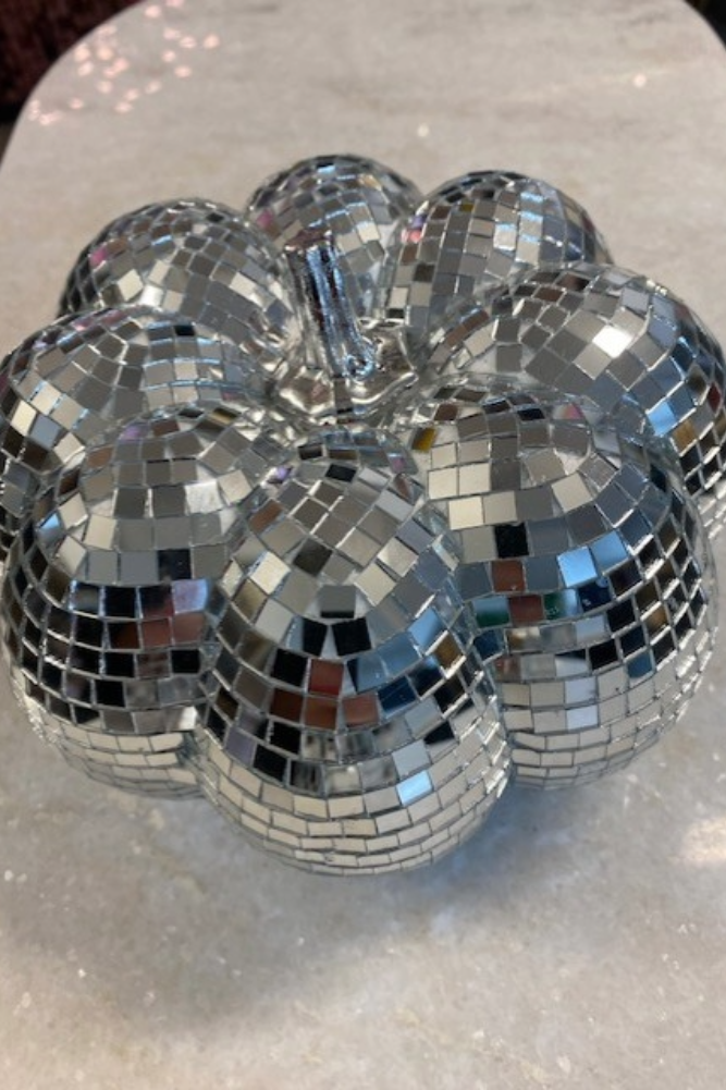 Décoration citrouille disco argentée - SECONDS