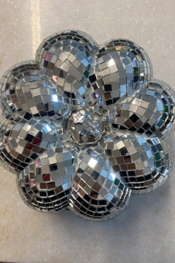 Décoration citrouille disco argentée - SECONDS