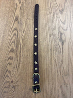 Collier pour chien en cuir marron avec étoiles - ÉCHANTILLON