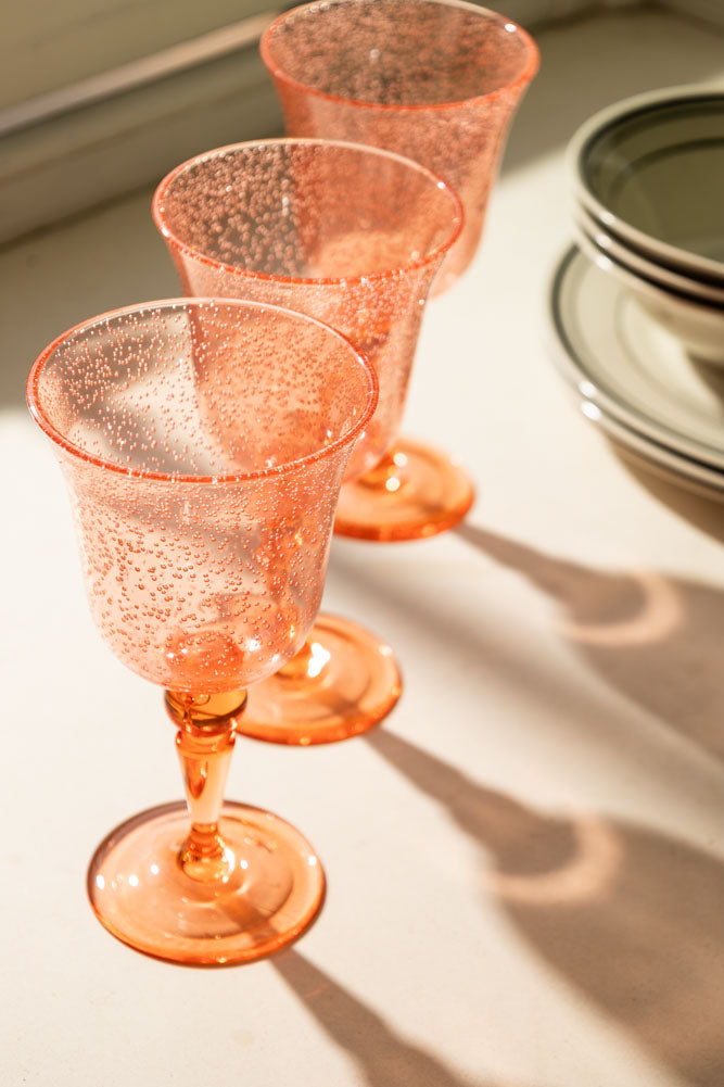Verre à vin pique-nique en acrylique rose corail