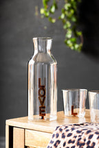 Carafe Amber LOVE en verre transparent