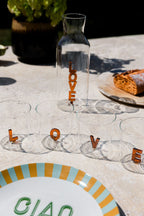 Verres à boire Amber LOVE en verre transparent