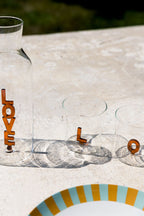 Verres à boire Amber LOVE en verre transparent