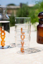 Verres à boire Amber LOVE en verre transparent