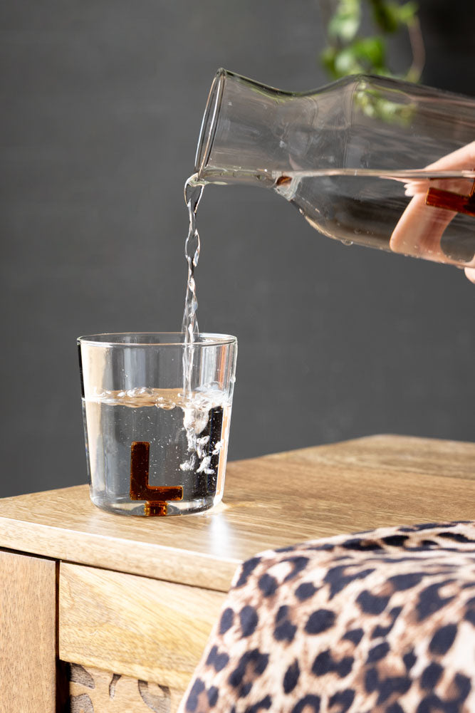 Verres à boire Amber LOVE en verre transparent