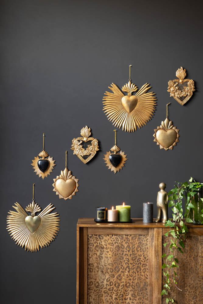 Miroir floral Foxed, décoration suspendue en forme de cœur