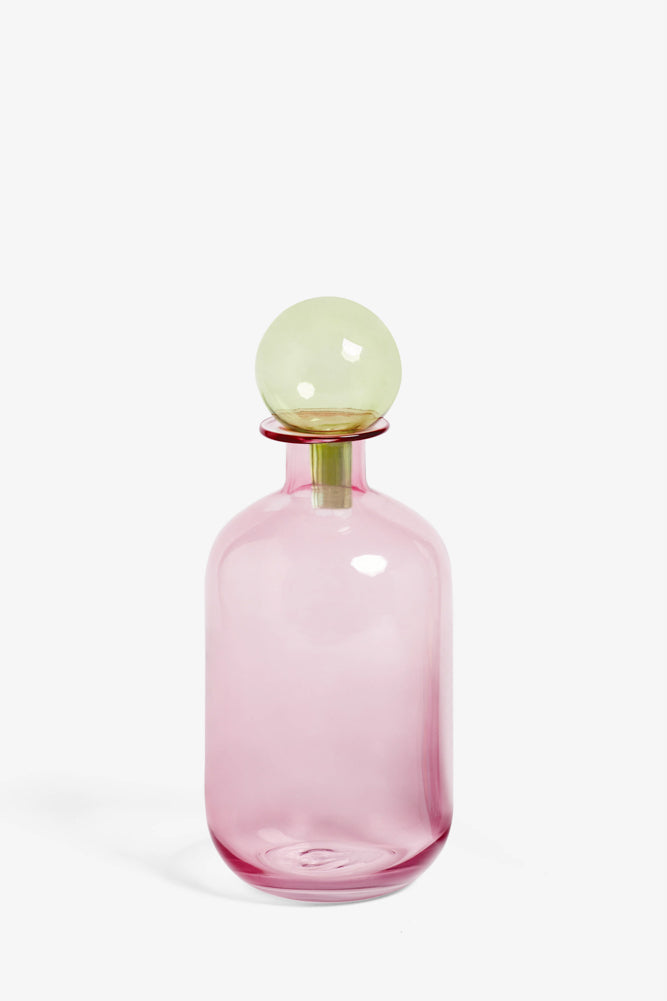 Flacon d'apothicaire rose et vert