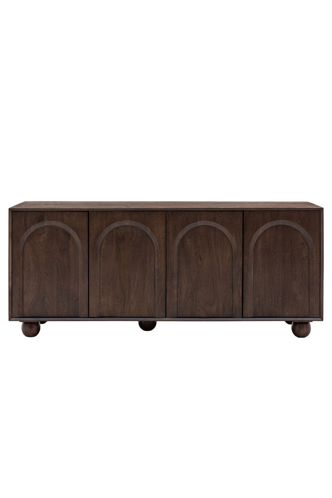 Buffet 4 portes en bois de manguier Arc Detail