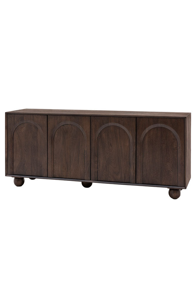 Buffet 4 portes en bois de manguier Arc Detail