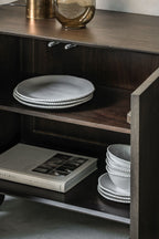 Buffet 4 portes en bois de manguier Arc Detail