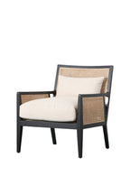 Fauteuil artisanal avec cadre en bois crème