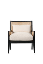 Fauteuil artisanal avec cadre en bois crème