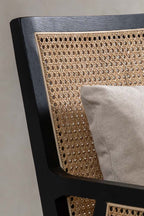 Fauteuil artisanal avec cadre en bois crème