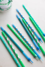 Assortiment de bougies bleues pour gâteaux - Lot de 10