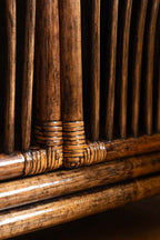 Belle armoire 2 portes en rotin marron foncé