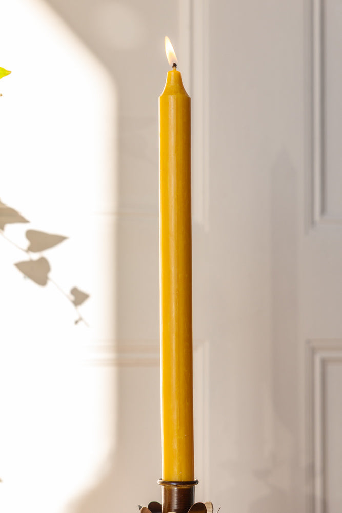 Belle bougie de dîner - Jaune miel