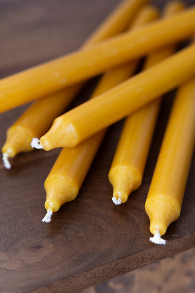 Belle bougie de dîner - Jaune miel