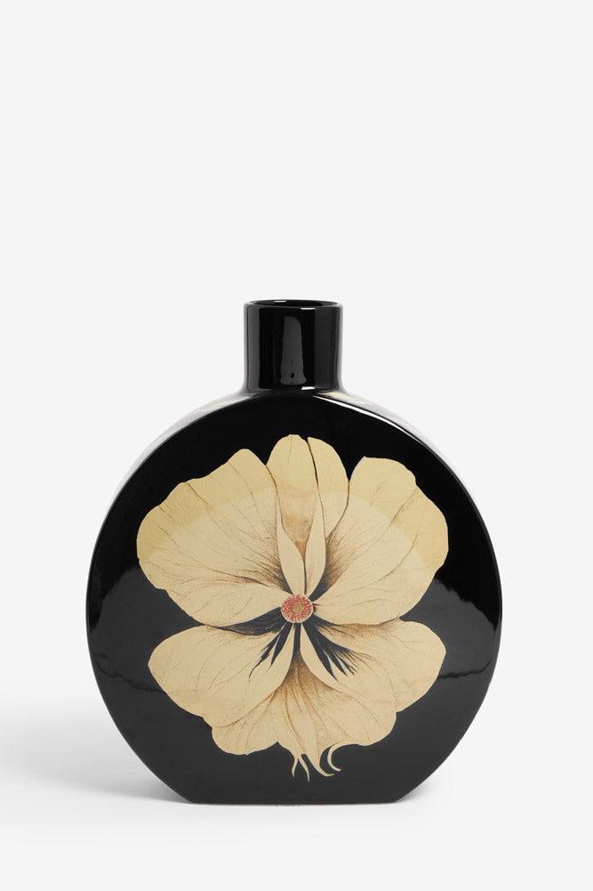 Vase floral noir et crème