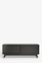 Meuble TV noir à imprimé léopard