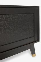 Meuble TV noir à imprimé léopard
