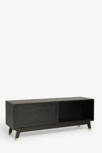 Meuble TV noir à imprimé léopard