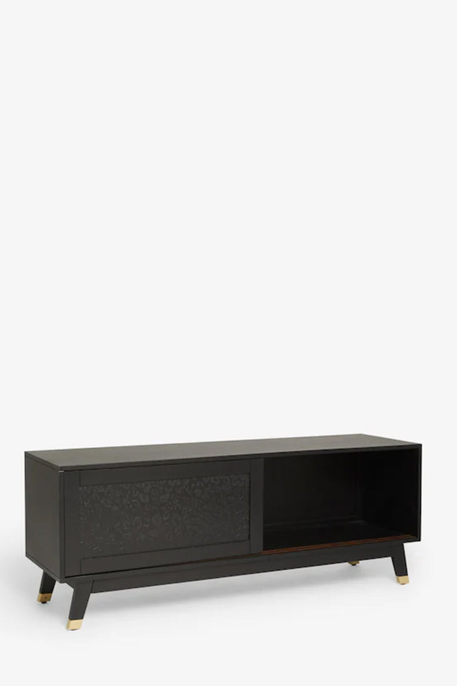 Meuble TV noir à imprimé léopard