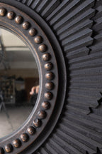 Miroir convexe traditionnel noir Starburst