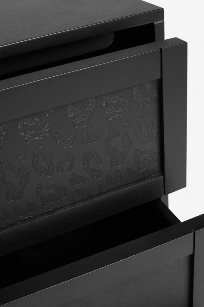 Commode à imprimé léopard noir