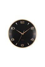 Horloge murale noire et dorée