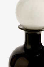 Grande bouteille d'apothicaire noire et blanche