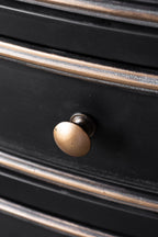 Meuble d'appoint noir et or de style antique