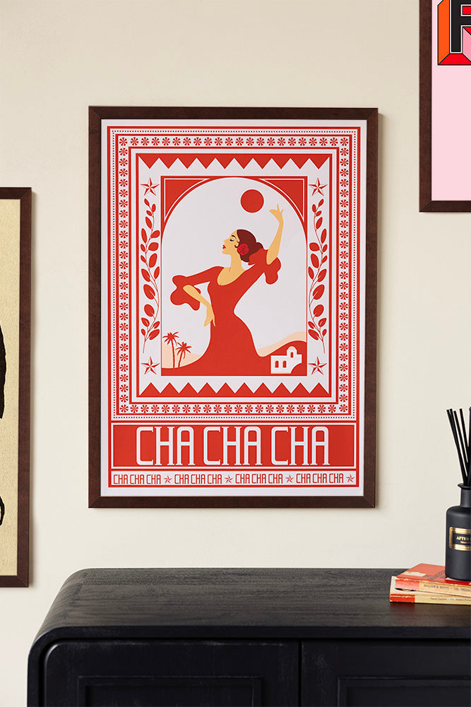 Impression d'art Cha Cha A2 en rouge - Disponible en 4 options