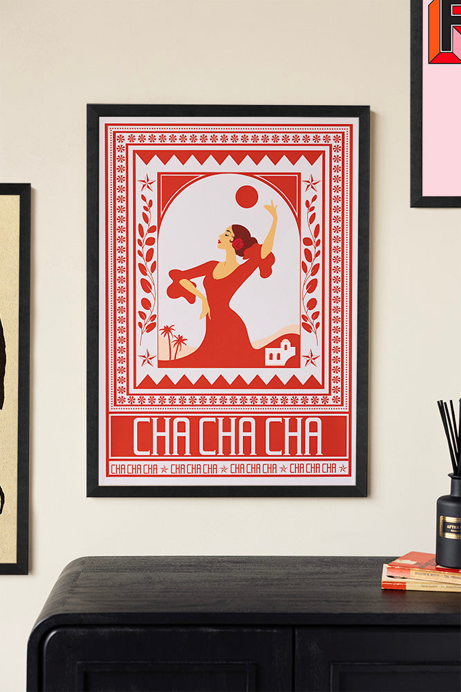 Impression d'art Cha Cha A2 en rouge - Disponible en 4 options