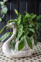 Élégante jardinière en forme de cygne