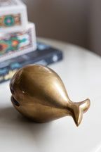 Superbe ornement/cendrier en forme de baleine en or antique