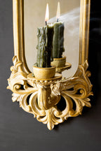 Applique murale à bougies avec cadre en filigrane et miroir