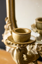 Applique murale à bougies avec cadre en filigrane et miroir