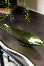 Plateau à bibelots en forme de poisson vert foncé