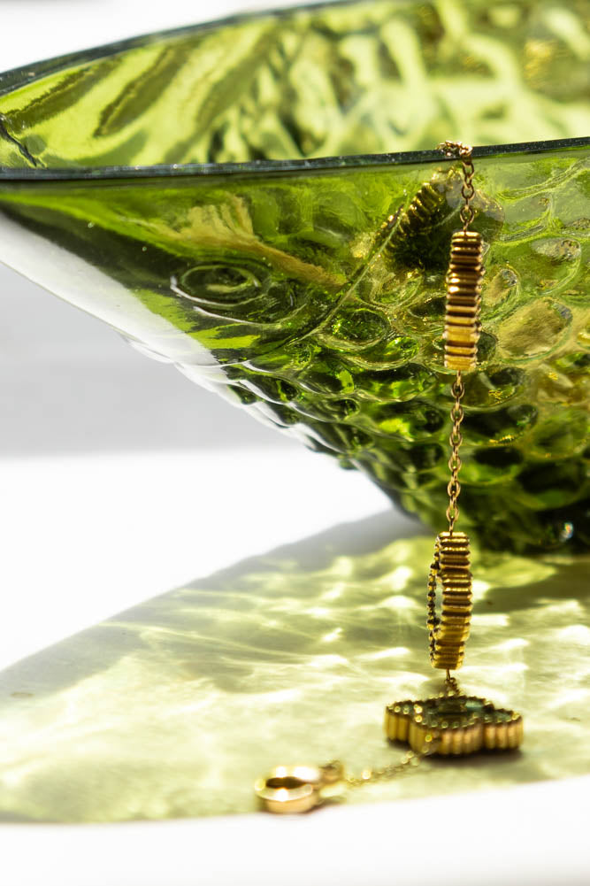 Plateau à bibelots en forme de poisson vert foncé