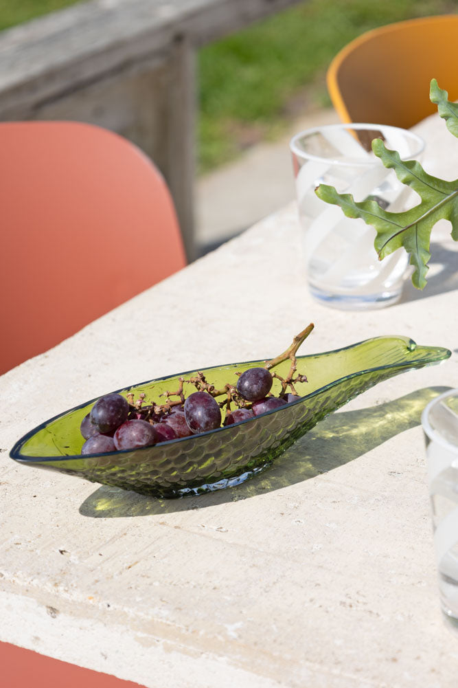 Plateau à bibelots en forme de poisson vert foncé