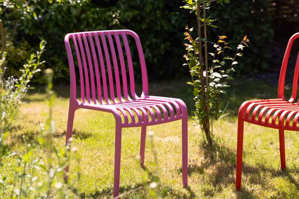 Chaise de jardin d'extérieur rose
