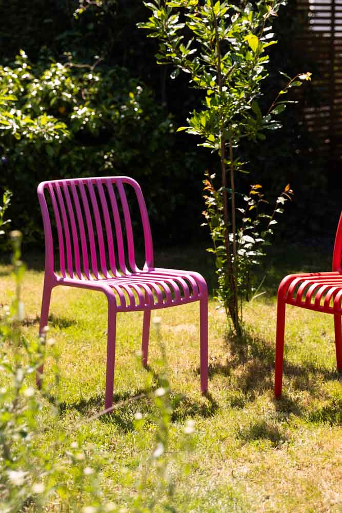 Chaise de jardin d'extérieur rose