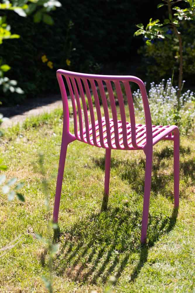 Chaise de jardin d'extérieur rose