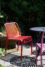 Chaise de jardin d'extérieur rouge