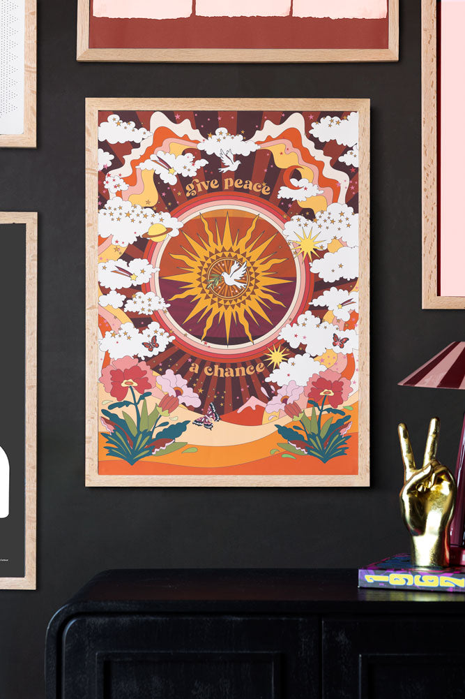 Impression d'art A2 « Donnez une chance à la paix » - Disponible en 4 options